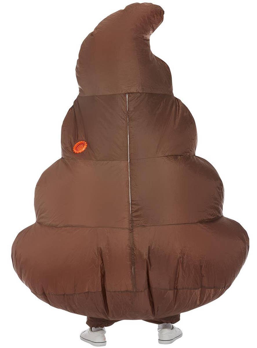 Funny Inflatable Poop Emoji Costume - Back Image