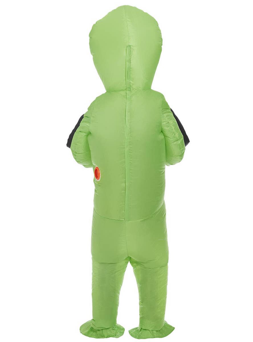Funny Inflatable Green Alien Abduction Costume - Back Image