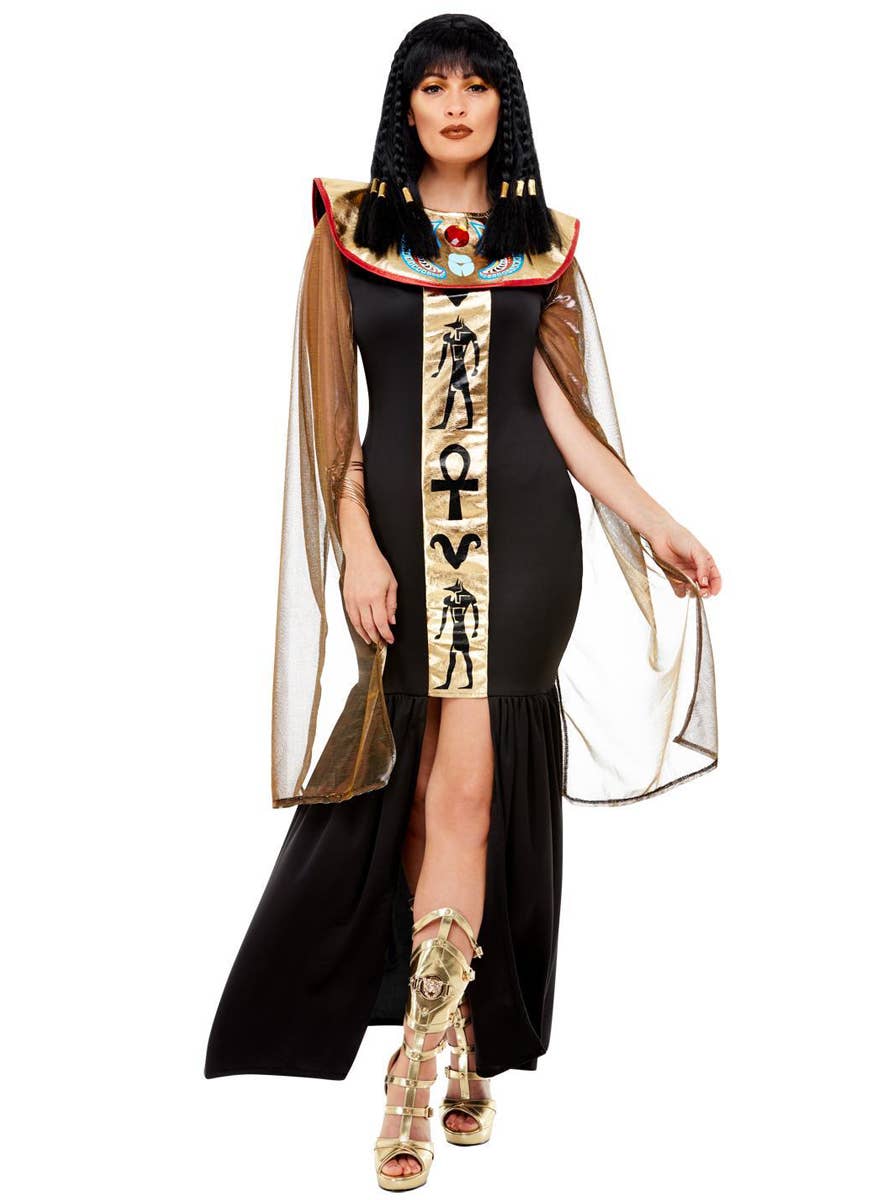 Black and Gold Cleopatra Costume for Women - Alternate Image