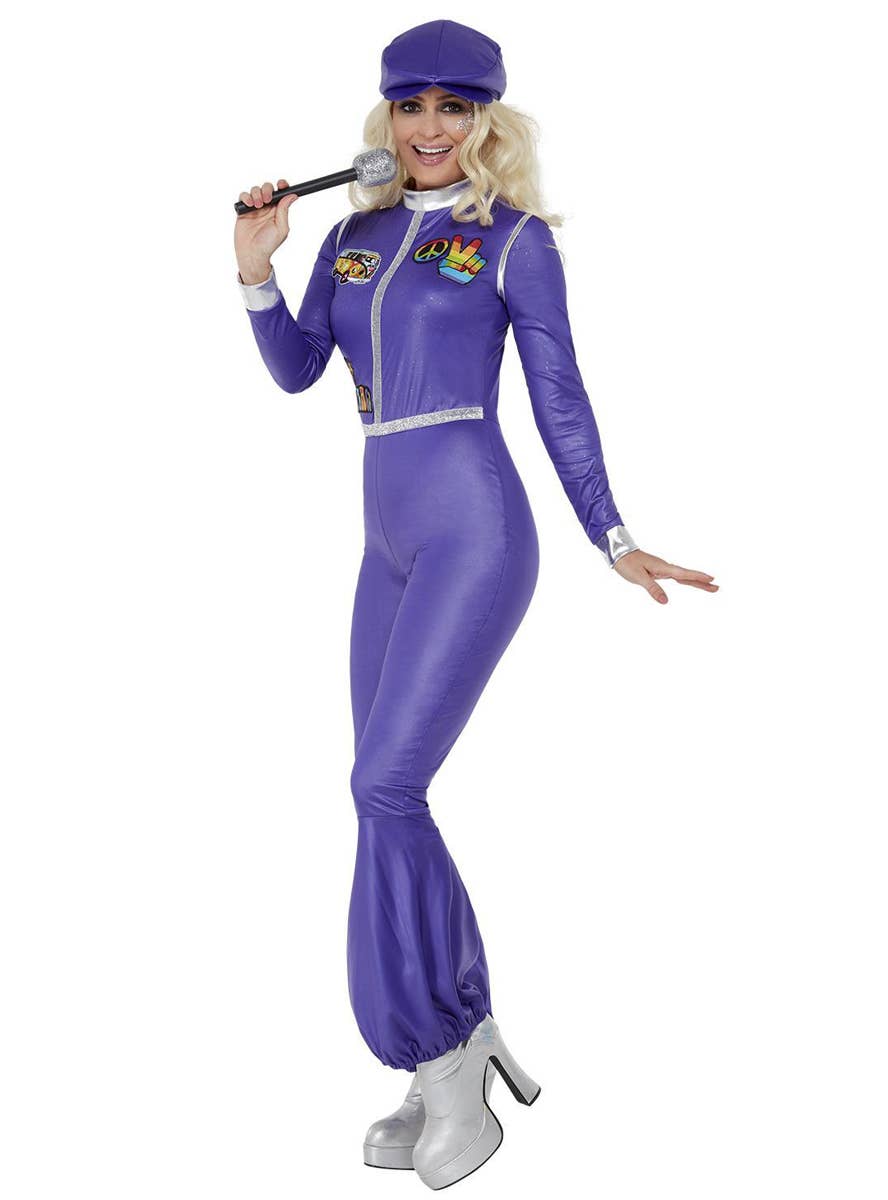 Womens Purple Hippie Dancing Queen Costume - Alternate Image