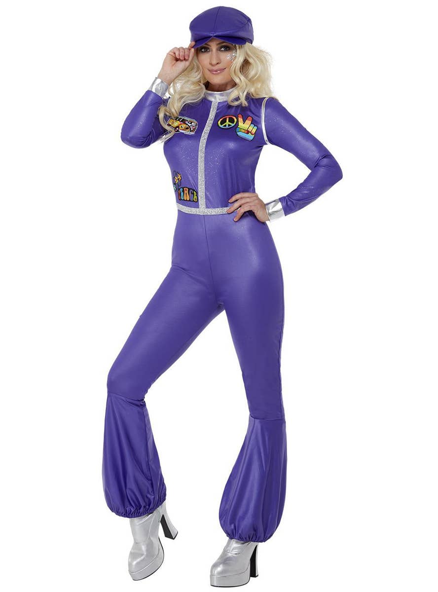 Womens Purple Hippie Dancing Queen Costume - Main Image