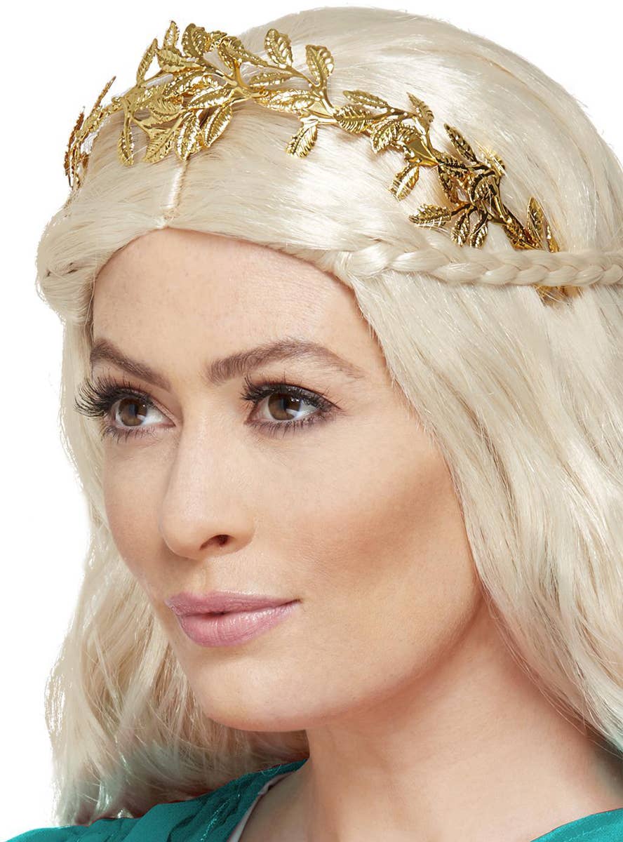 Gold Metal Greek Leaf Costume Headpiece