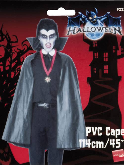 PVC Mens Black Vampire Costume Cape Pack Image