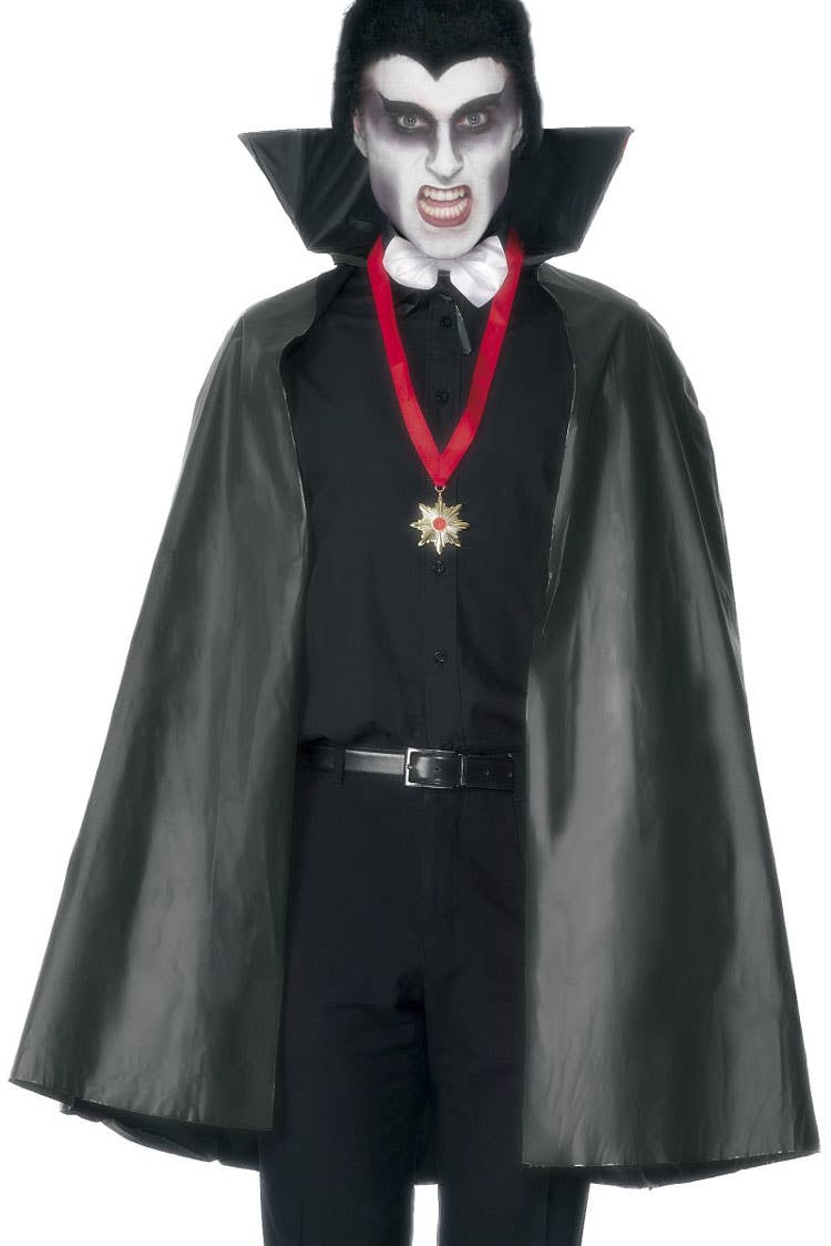 PVC Mens Black Vampire Costume Cape Alternative  Image