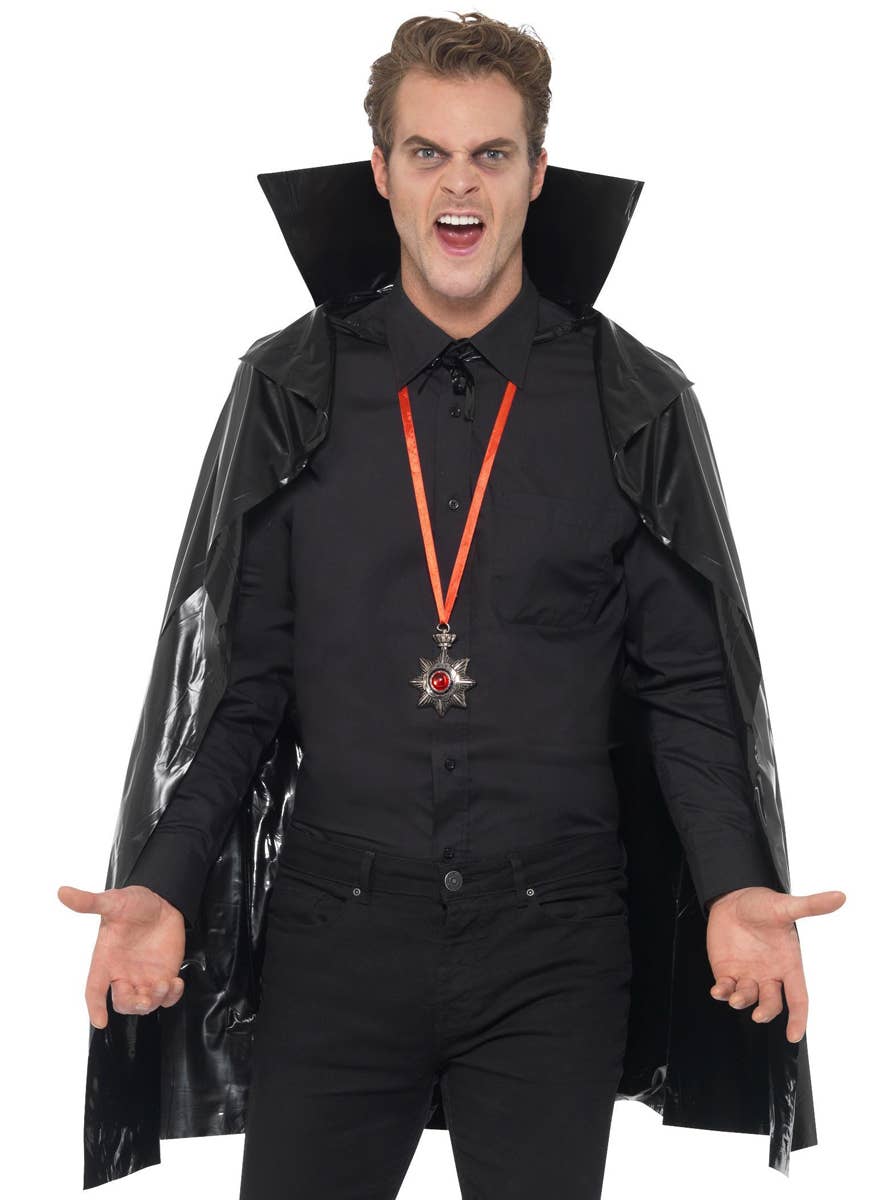 PVC Mens Black Vampire Costume Cape Mian Image