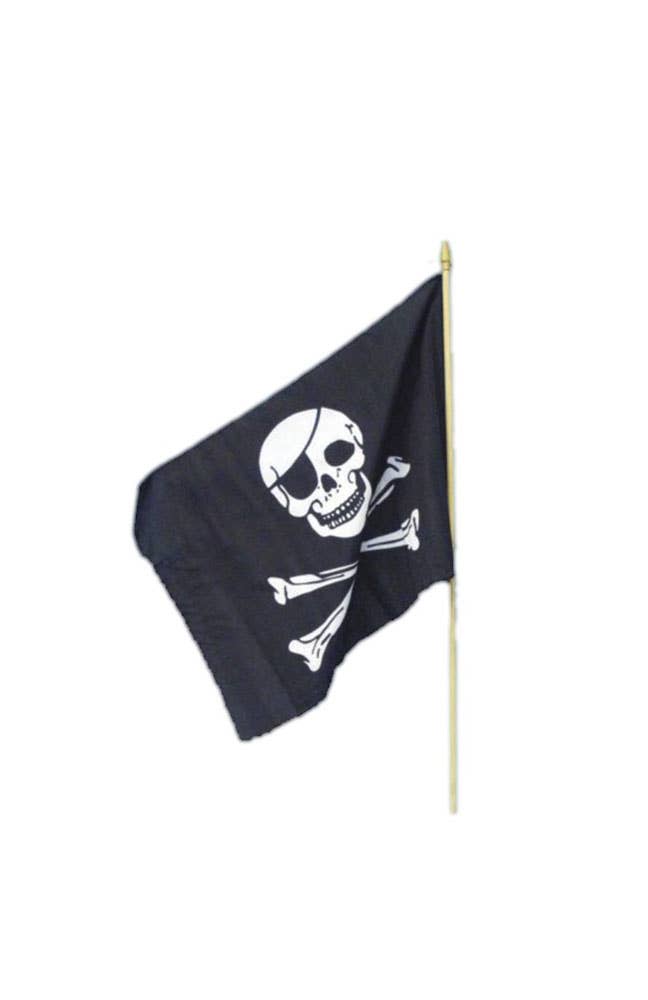 Black and White Pirate Flag with Skull and Crossbones