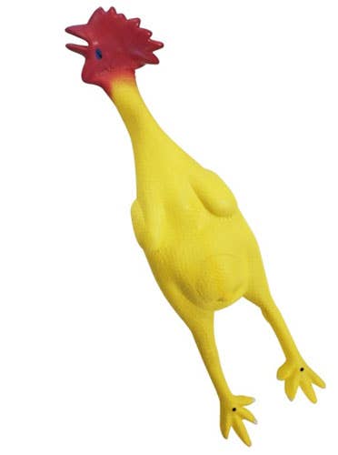 Funny Realistic Yellow Rubber Chicken Costume Accessory