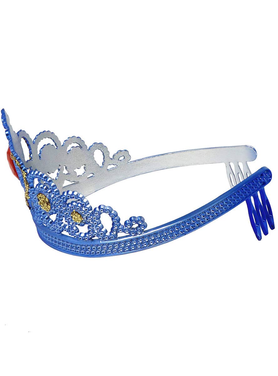 Image of Princess Snow White Girls Blue Costume Tiara - Side Image