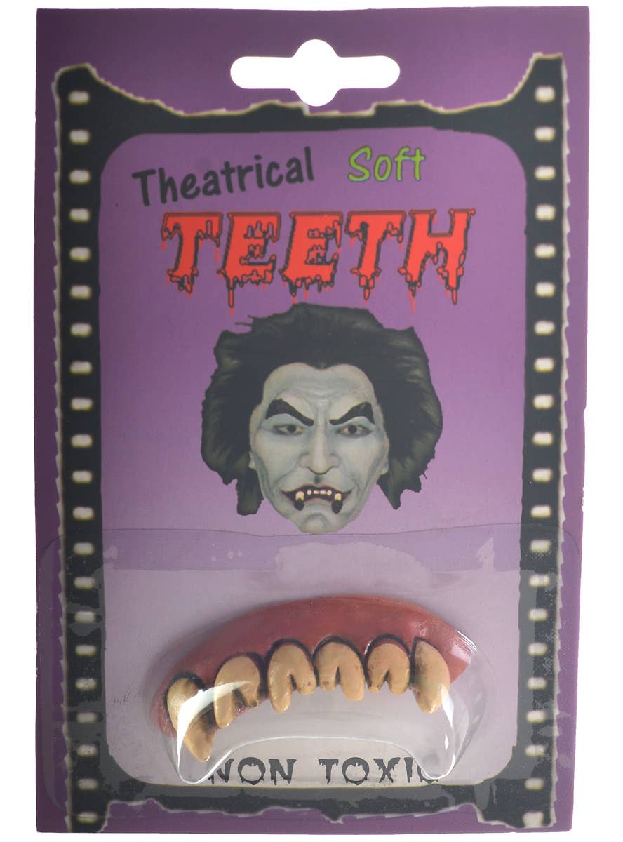 Image of Fake Cracked Monster Teeth Halloween Costume Accessory - Main Image