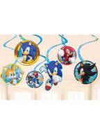 Image of Sonic The Hedgehog 12 Pack Hanging Swirl Decorations