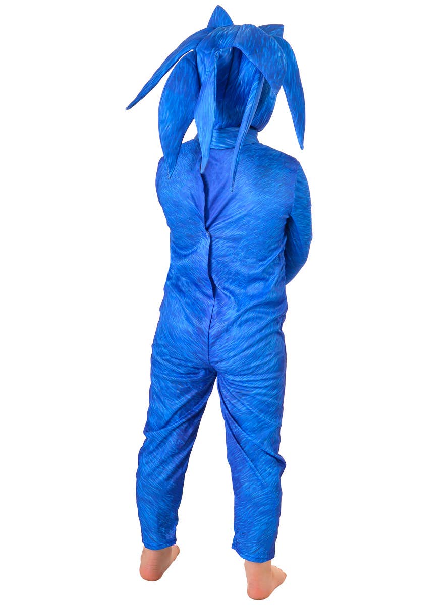 Image of Classic Boys Blue Hedgehog Game Character Costume - Back View