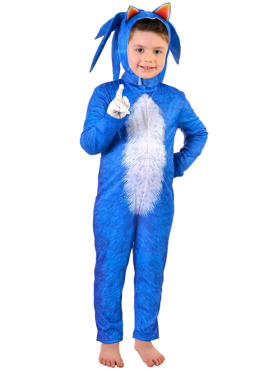 Image of Classic Boys Blue Hedgehog Game Character Costume - Alternate Front View