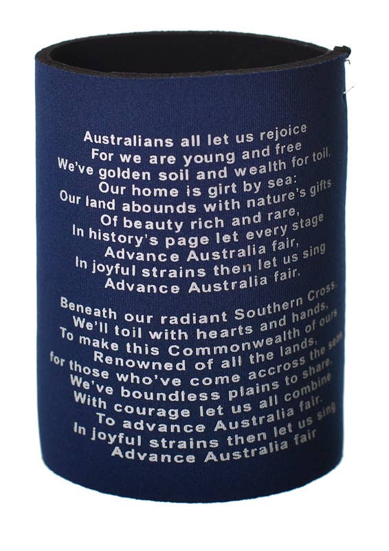 Aussie Flag and Australian Anthem Australia Day Stubbie Holder - Second Image