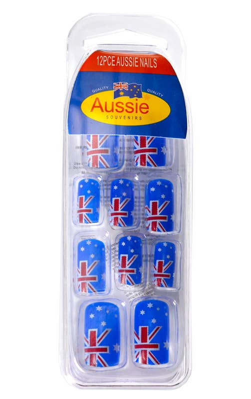 Aussie Flag Stick on Fake Australia Day Nails - Main Image