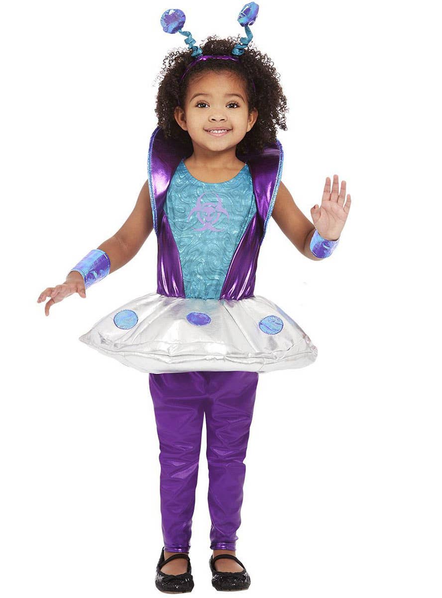 Image of Little Space Alien Toddler Girls Costume - Alternate Front Image