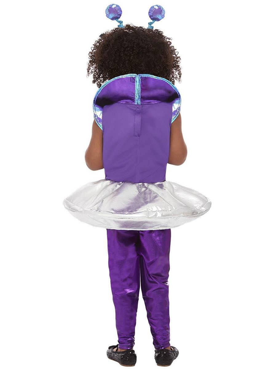 Image of Little Space Alien Toddler Girls Costume - Back Image