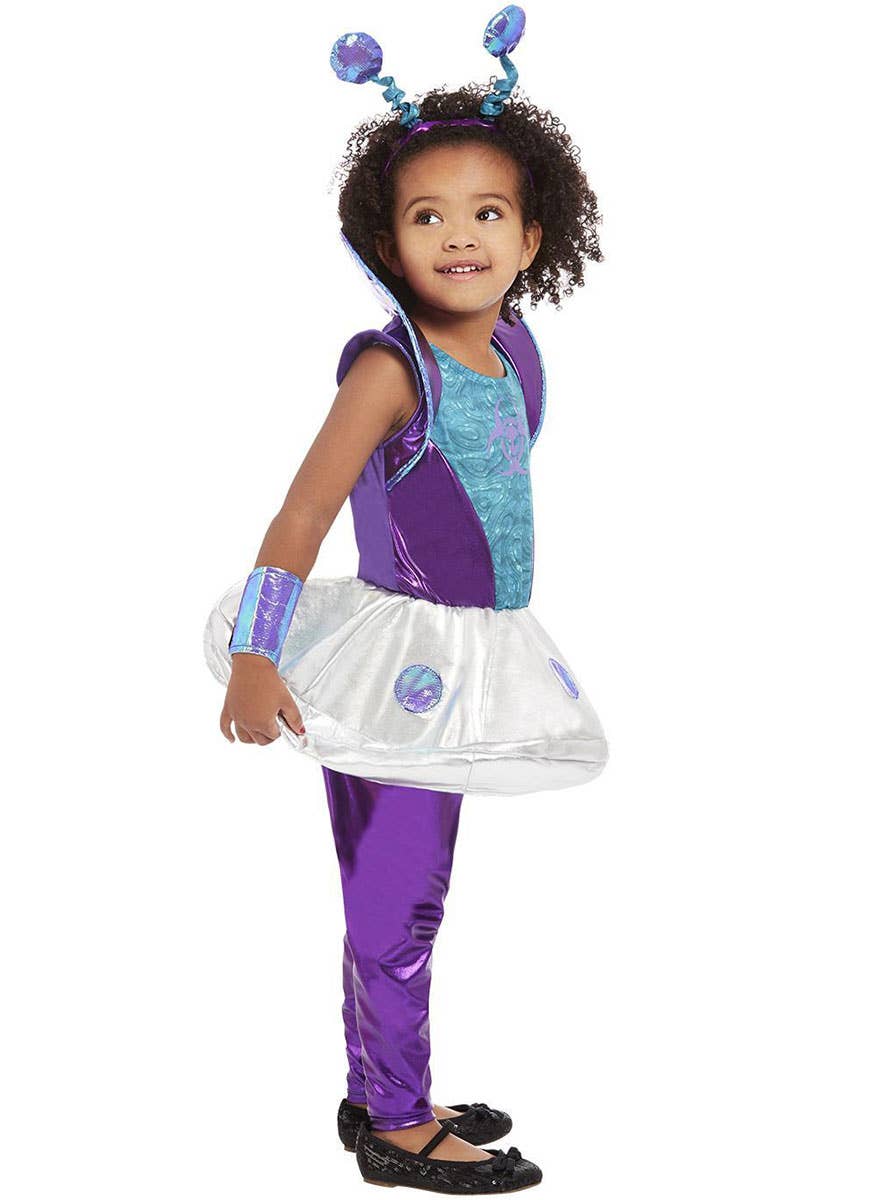 Image of Little Space Alien Toddler Girls Costume - Side Image