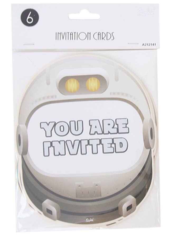 Image of Space Astronaut Helmet Shaped Party Invites 6 Pack