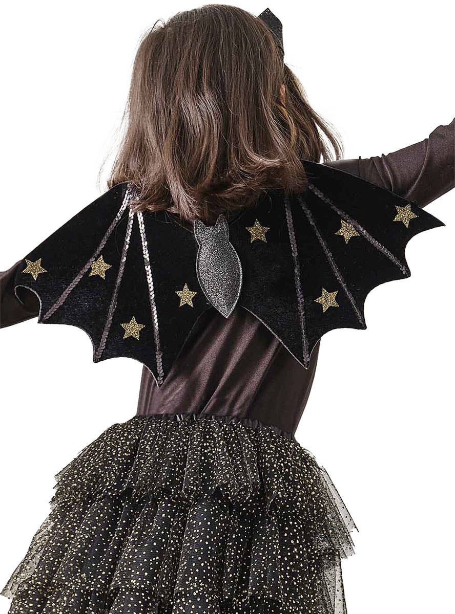 Image of Sparkle Bat Deluxe Black Velvet Girls Wings - Main Image