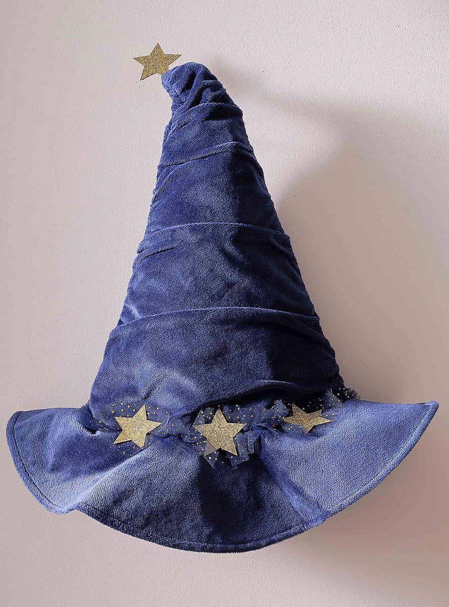 Image of Sparkle Wizard Deluxe Blue and Gold Girls Hat - Alternate Image