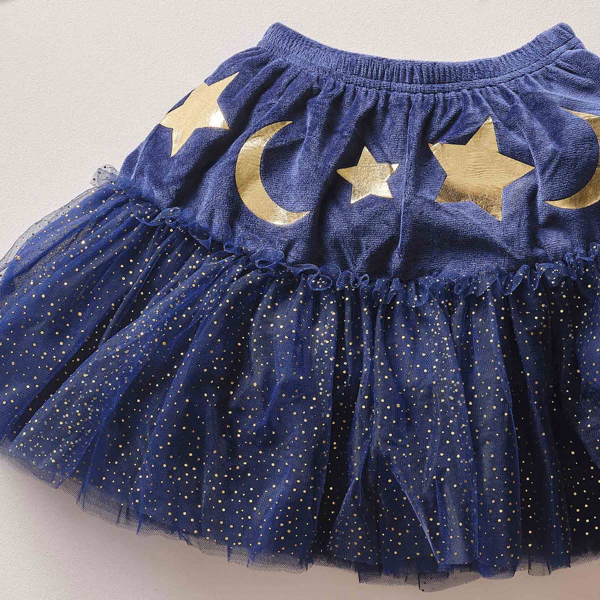 Image of Sparkle Wizard Girls Deluxe Blue Glitter Tutu - Alternate Image 2