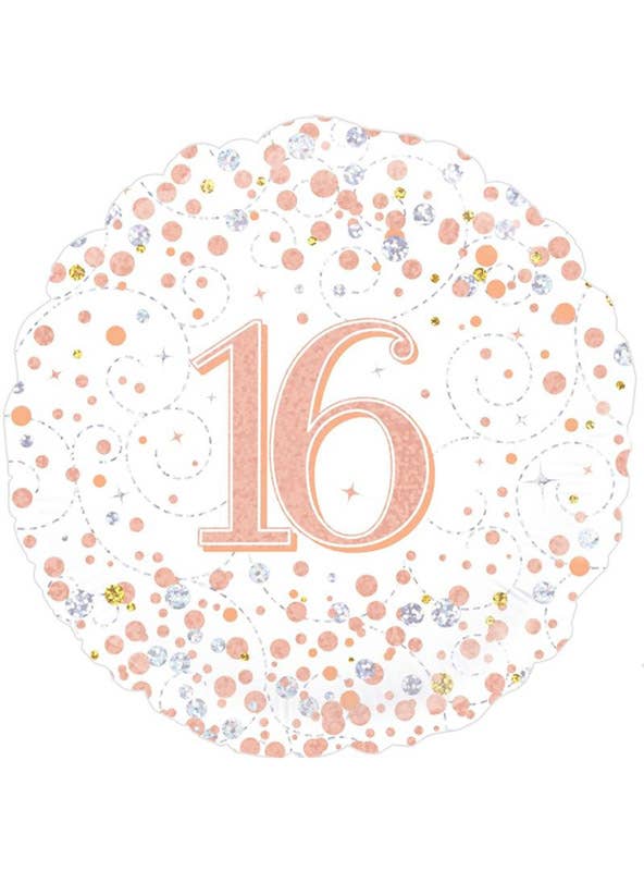 Image of Sparkling Fizz Rose Gold 16th 45cm Foil Balloon 