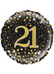 Image of Sparkling Fizz Black And Gold 21st  45cm Foil Balloon