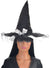 Image of Sparkly Black and White Witch Hat with Bow