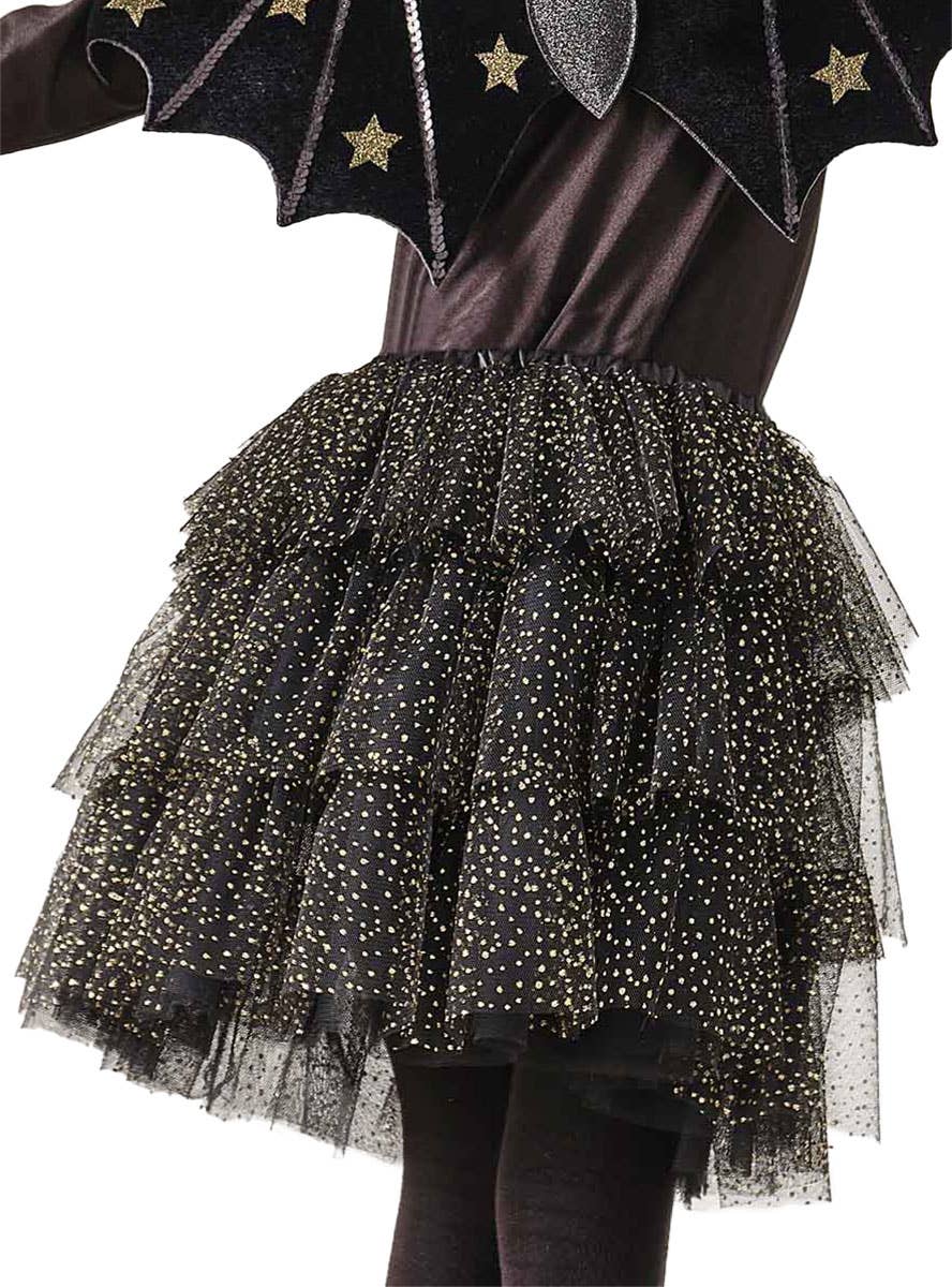 Image of Sparkly Girls Deluxe Black Tutu with Gold Glitter - Main Image