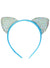 Image of Glittery Pastel Blue Cat Ears Costume Headband