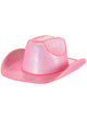 Image of Shimmery Pink Light Up Cowgirl Costume Hat - Main Image