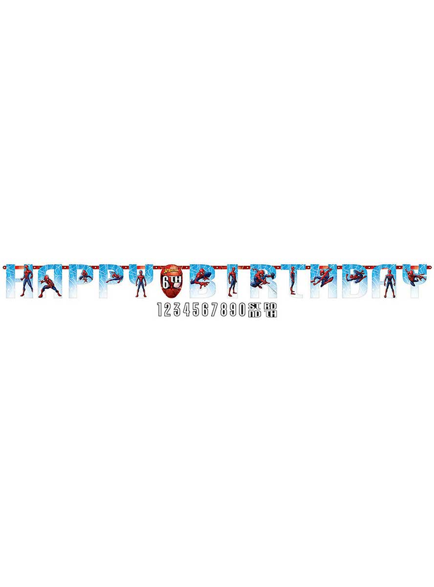 Image Of Spiderman Add An Age Happy Birthday Banner