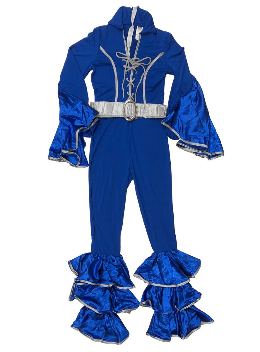 Blue 70s ABBA Jumpsuit Womens Costume - Size Small