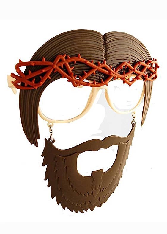 Jesus Crown of Thorns Bearded Costume Accessory Glasses