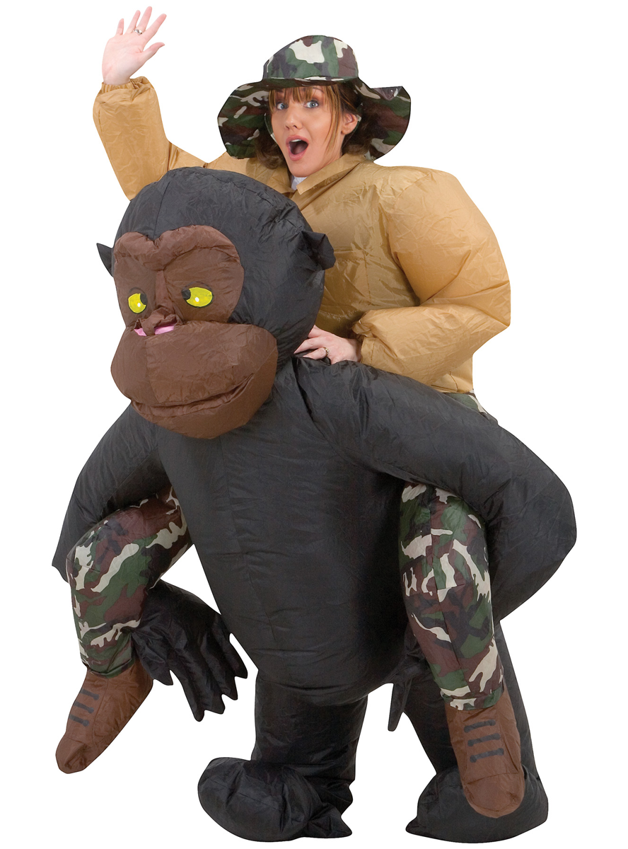 Funny Safari Piggyback Gorilla Adults Costume