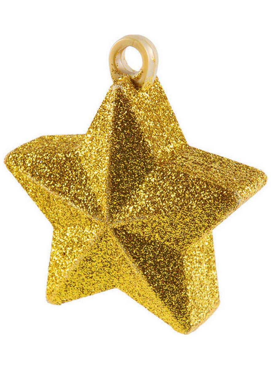 Image of Star Shaped Gold Glitter 170 Gram Balloon Weight