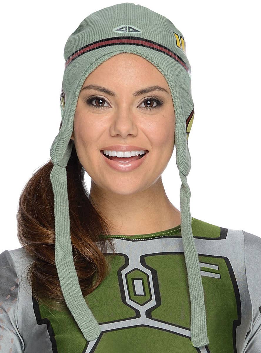 Image of Star Wars Women's Boba Fett Dress Up Costume - Close Up Beanie Image