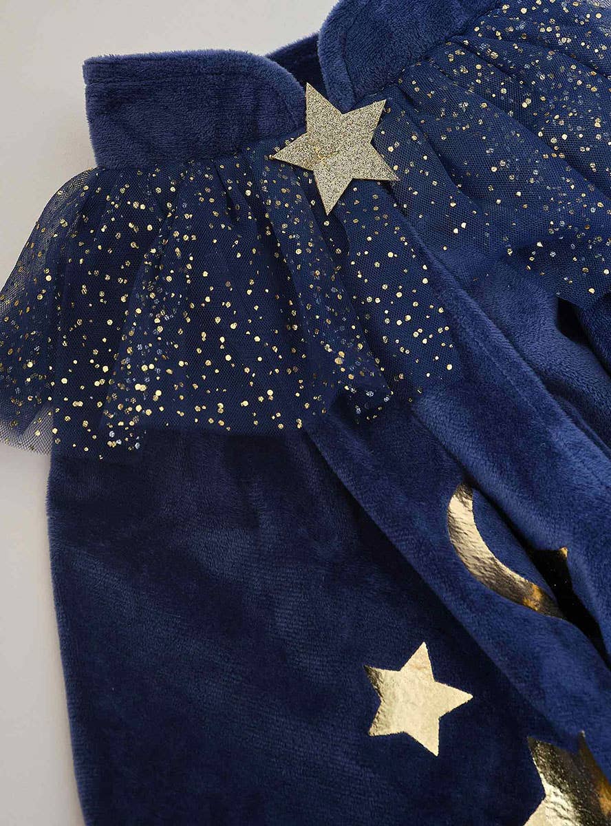 Image of Sparkle Wizard Girls Deluxe Navy Velvet Cape - Alternate Image 2