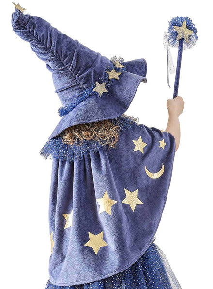 Image of Sparkle Wizard Girls Deluxe Navy Velvet Cape - Main Image