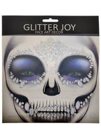 Image of Sparkly Silver Skeleton Face Jewels Halloween Accessory - Main Image