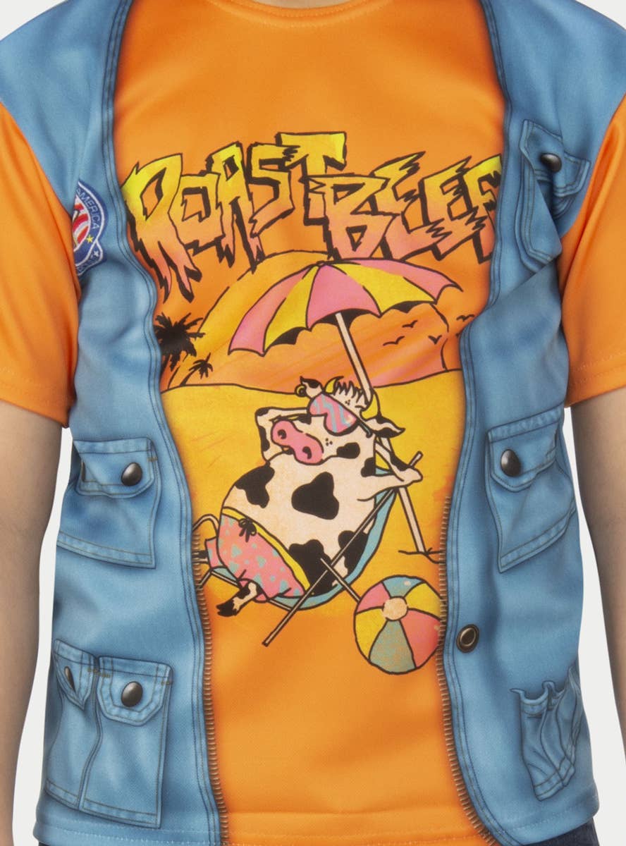 Image of Stranger Things Boy's Dustin Roast Beef Costume Shirt - Close Image