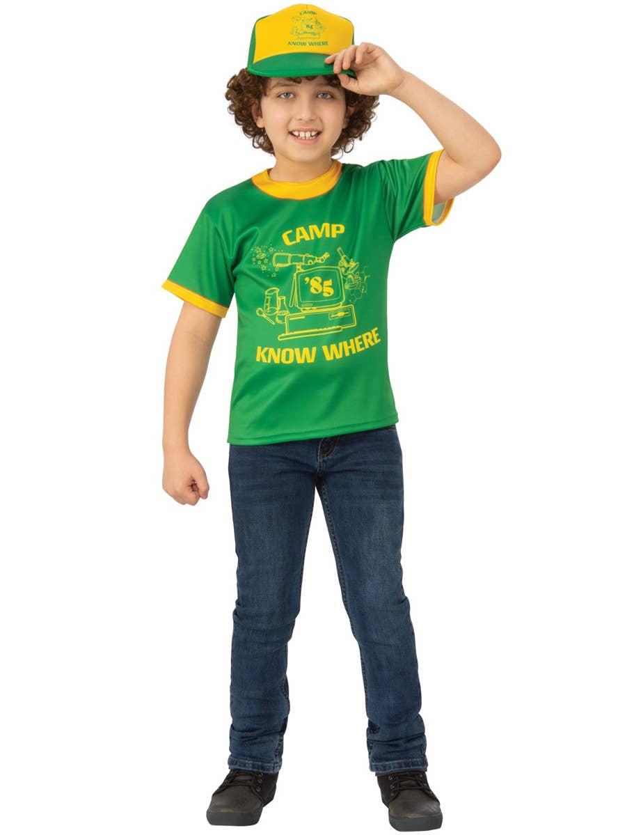 Image of Stranger Things Dustin Camp Know Where Boy's Costume Shirt - Main Image