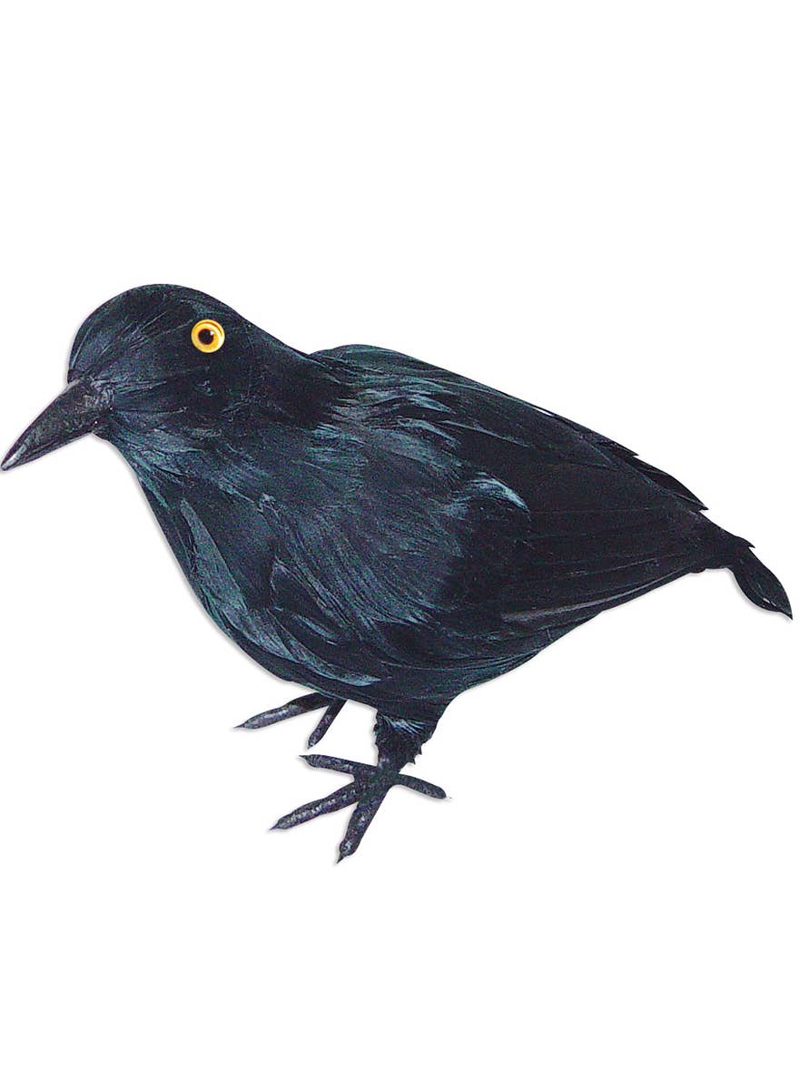 Standing Black Feather Crow Halloween Decoration - Main Image