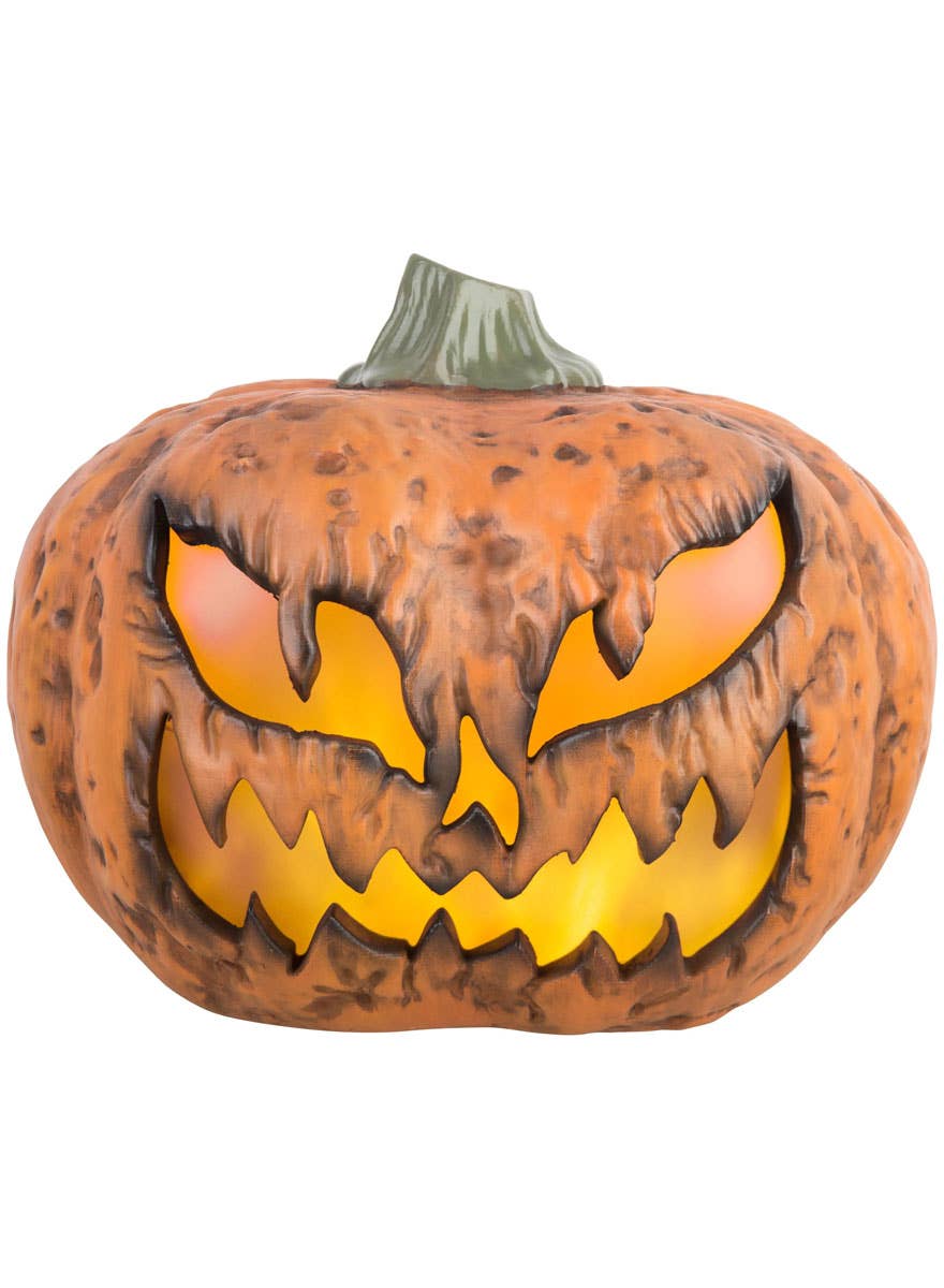 31cm Orange Light Up Pumpkin Head Halloween Decoration