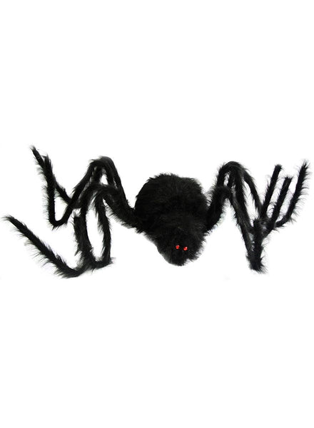 Red Eyed Furry Black Spider Halloween Decoration