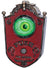 Red Doorbell with a Animated Green Eye Halloween Decoration