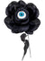 Single Black Gothic Rose Halloween Accessory - Main Image