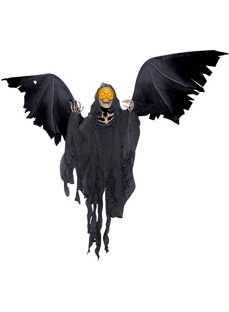 Animated Light Up Flying Grim Reaper Halloween Decoration