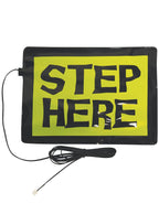 Yellow and Black Step Here Halloween Decoration Activation Pad
