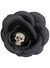 Black Rose Hair Clip with Skull Accessory